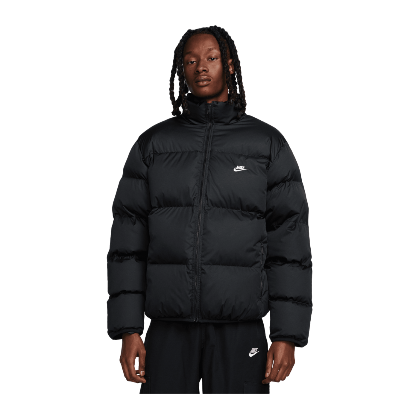 Nike Club Puffer Jacke Schwarz Weiss F010