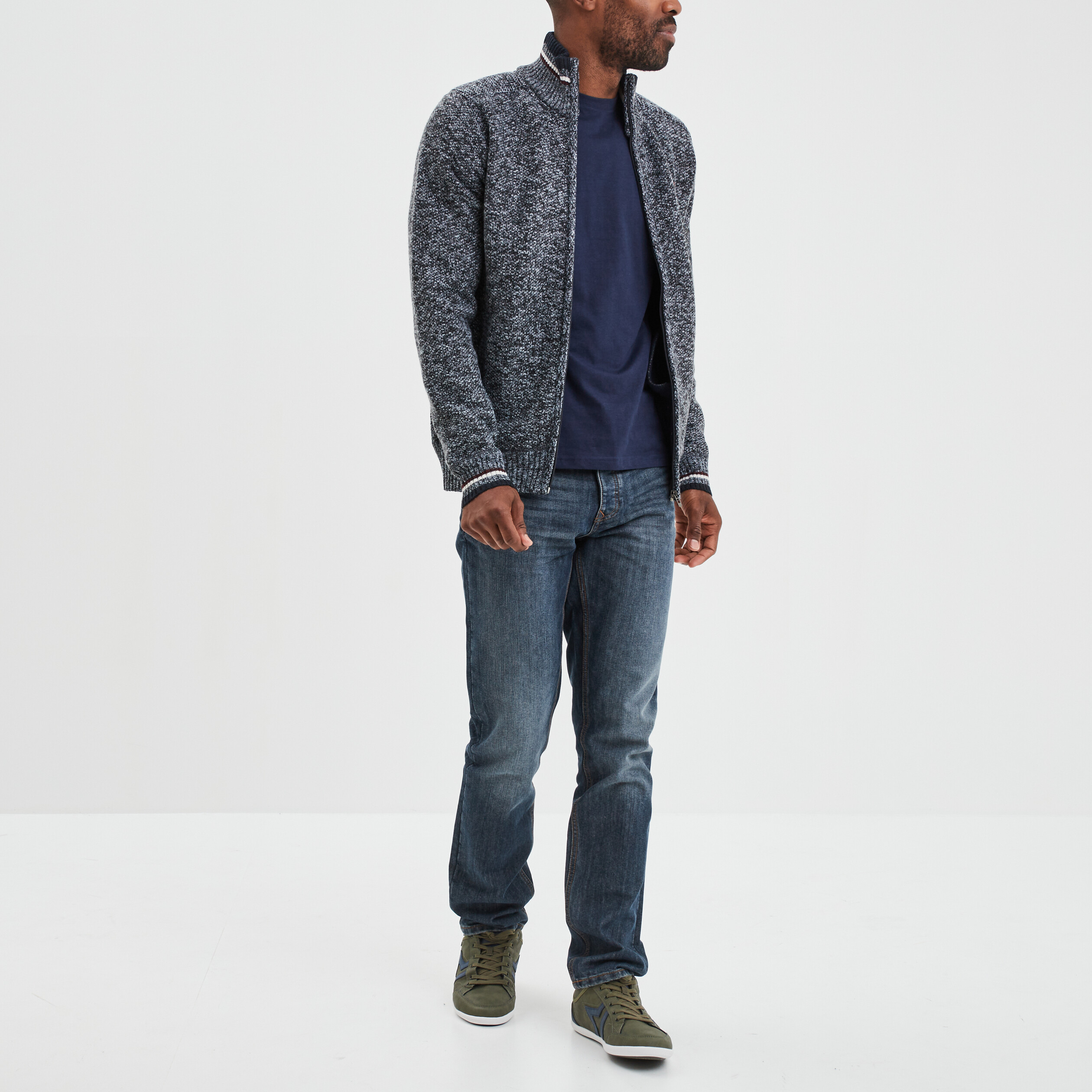 T-shirt en coton manches courtes bleu marine homme | La Halle