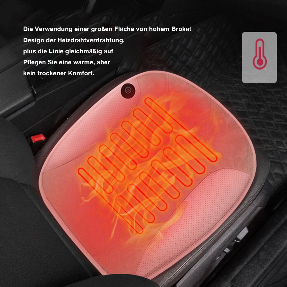 flowgoer Sitzkissen USB-Autositzheizkissen - Winterkurzplüsch für Wärme