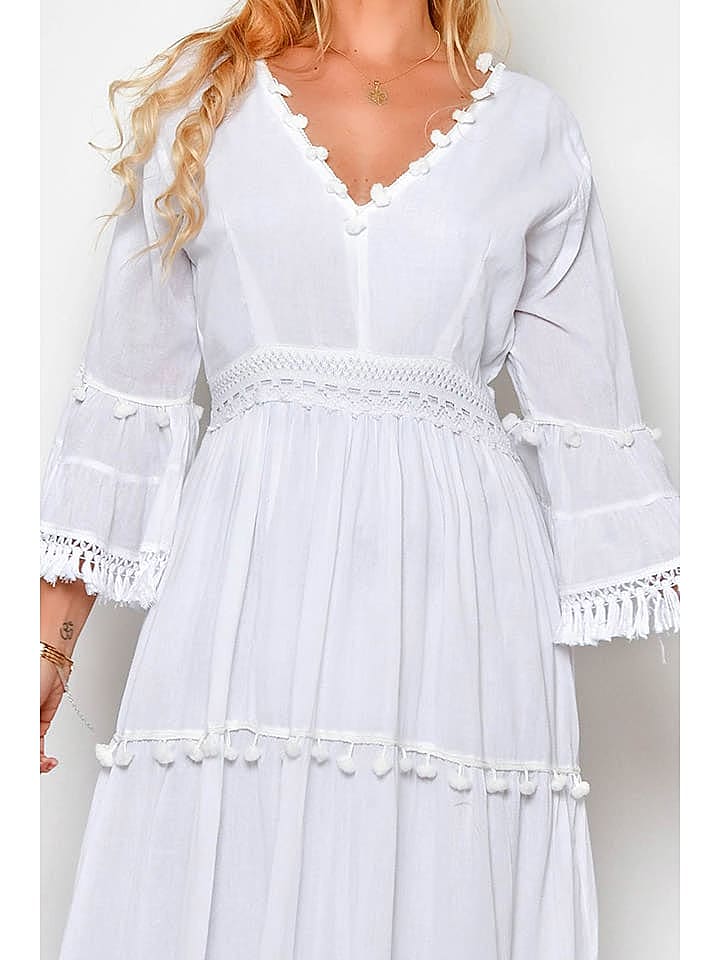 Tarifa Kleid Weiß Damen Second Hand günstig kaufen M