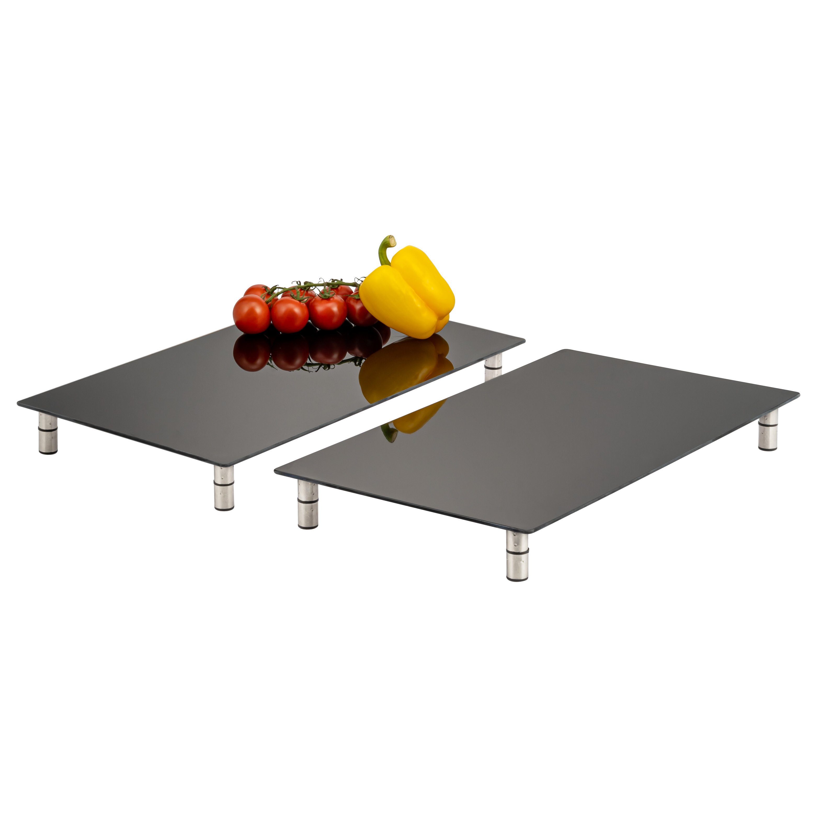 bremermann Herd-Abdeckplatte bremermann Herdabdeckplatte, 2er Set, Sicherheitsg, Edelstahl, Kunststoff, Glas, (Set)