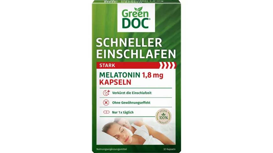 GreenDoc Melatonin Kapseln stark 1,8mg