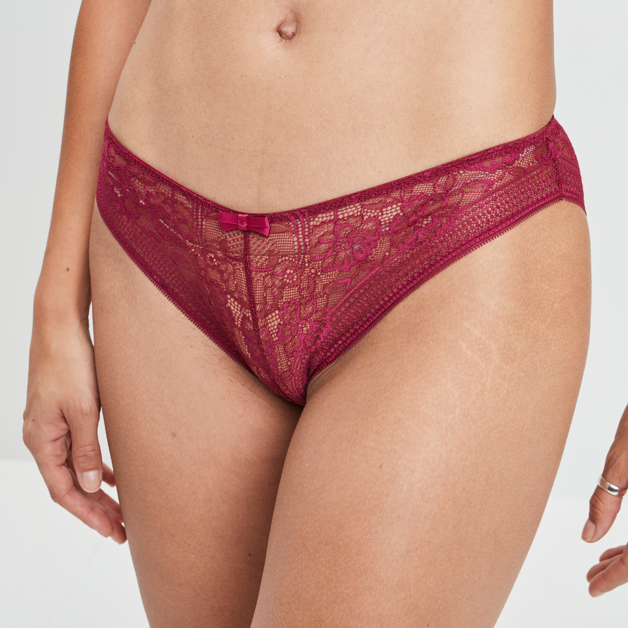Culotte en dentelle rose framboise femme | La Halle