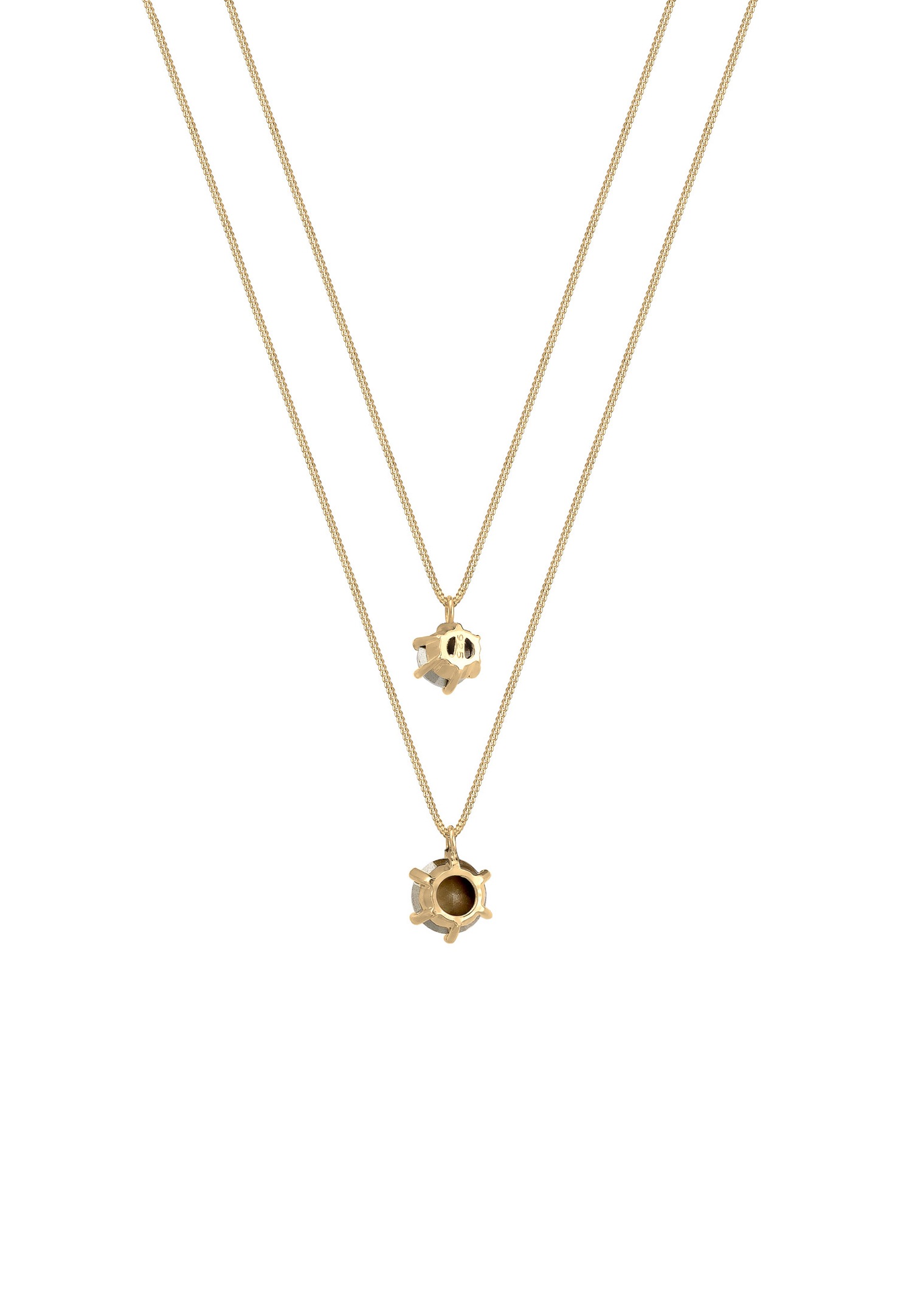 Collana da donna Elli Char Solitaire Basic a strati, look trendy con cristalli in argento sterling 925.