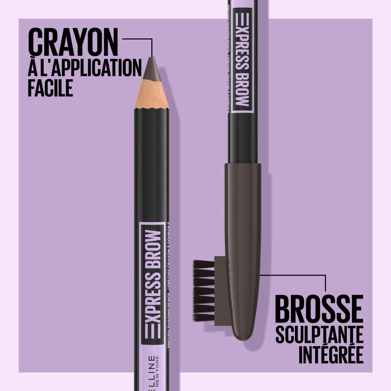 Maybelline New York Express Brow Precise Crayon à sourcils avec brosse intégrée