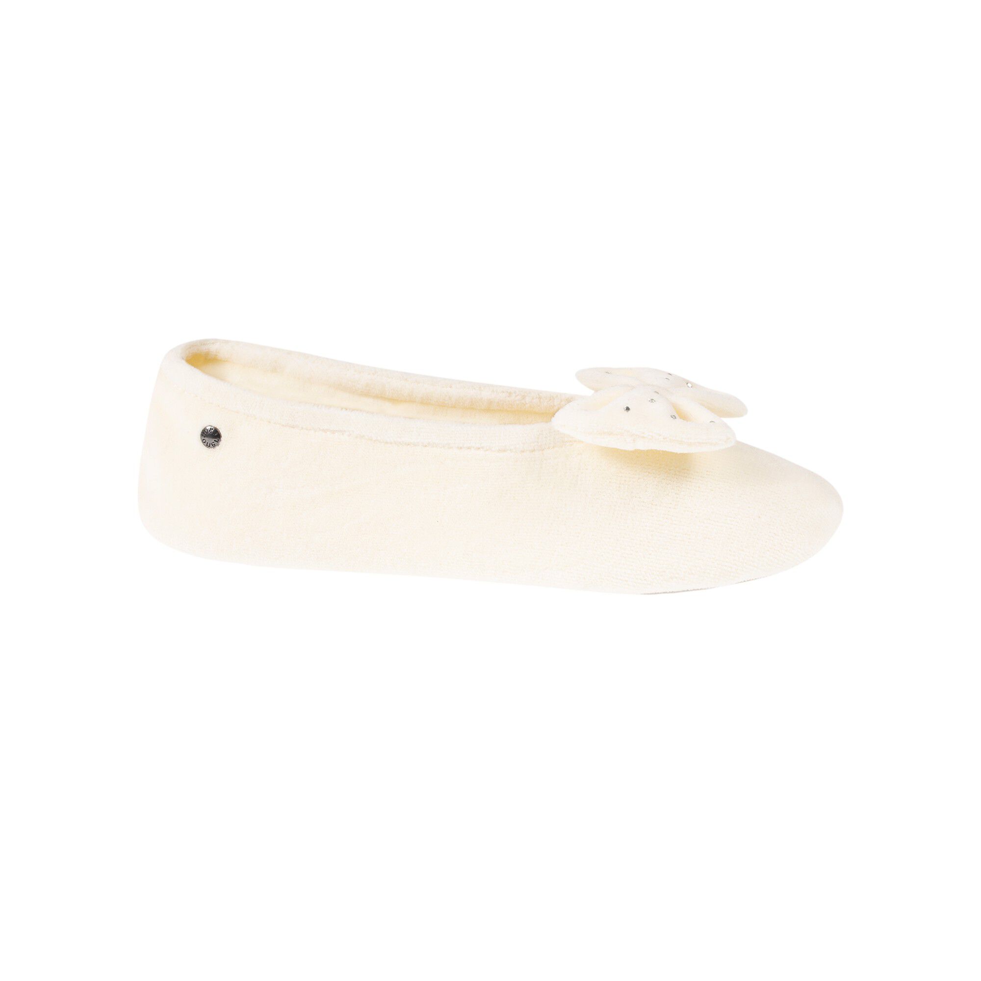 Chaussons ballerines velours noeud strass