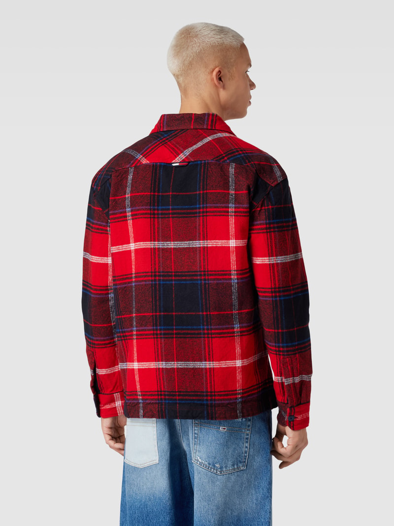 Overshirt Fit Freizeithemd mit Tartan-Karo in rot