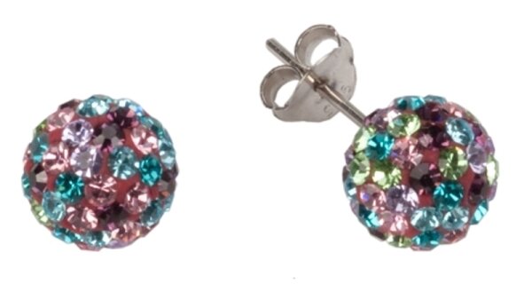 Impala Kugel 8 mm multicolor Ohrstecker