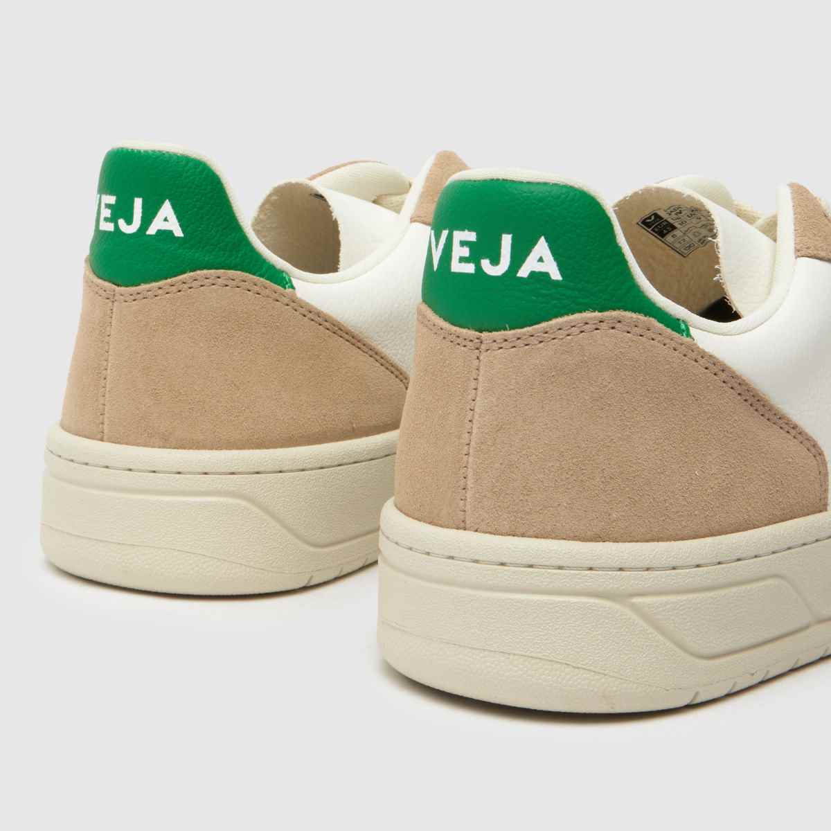 VEJA v-10 träningsskor i vitt och grönt