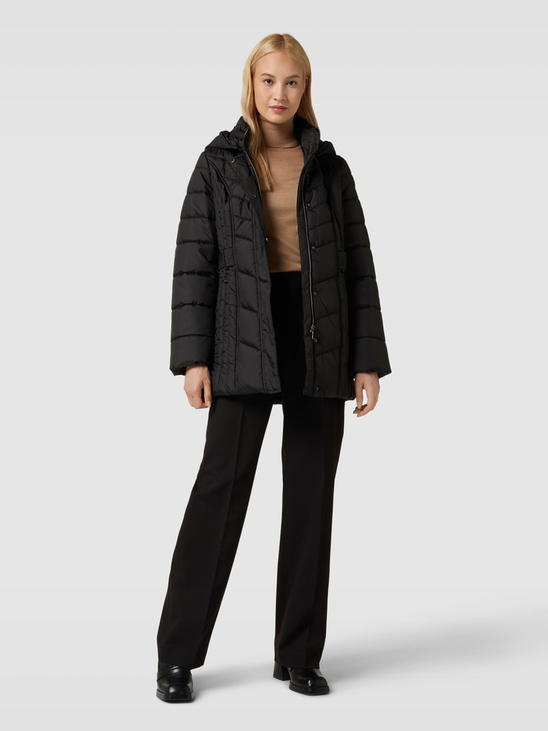 Steppjacke mit Taillengürtel in schwarz