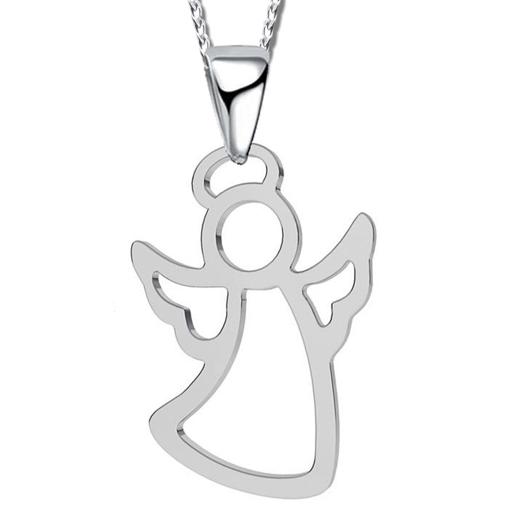 Limana Kette mit Anhänger echt 925 Sterling Silber Schutzengel, Engelkette Engel Geschenk Idee Gold Rosegold Rotgold