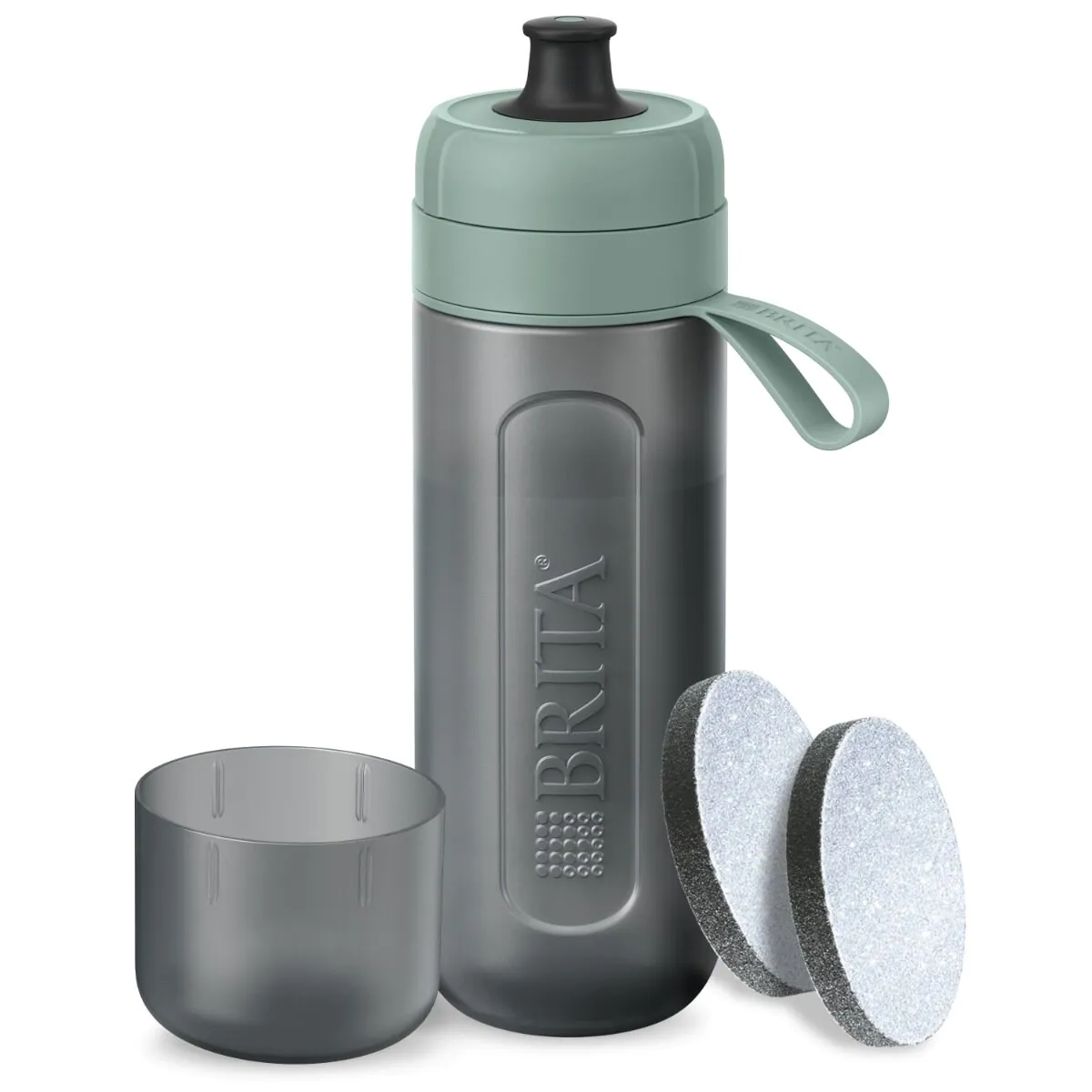 Brita Active Pastelgrøn - Flaske med filter 1 stk.