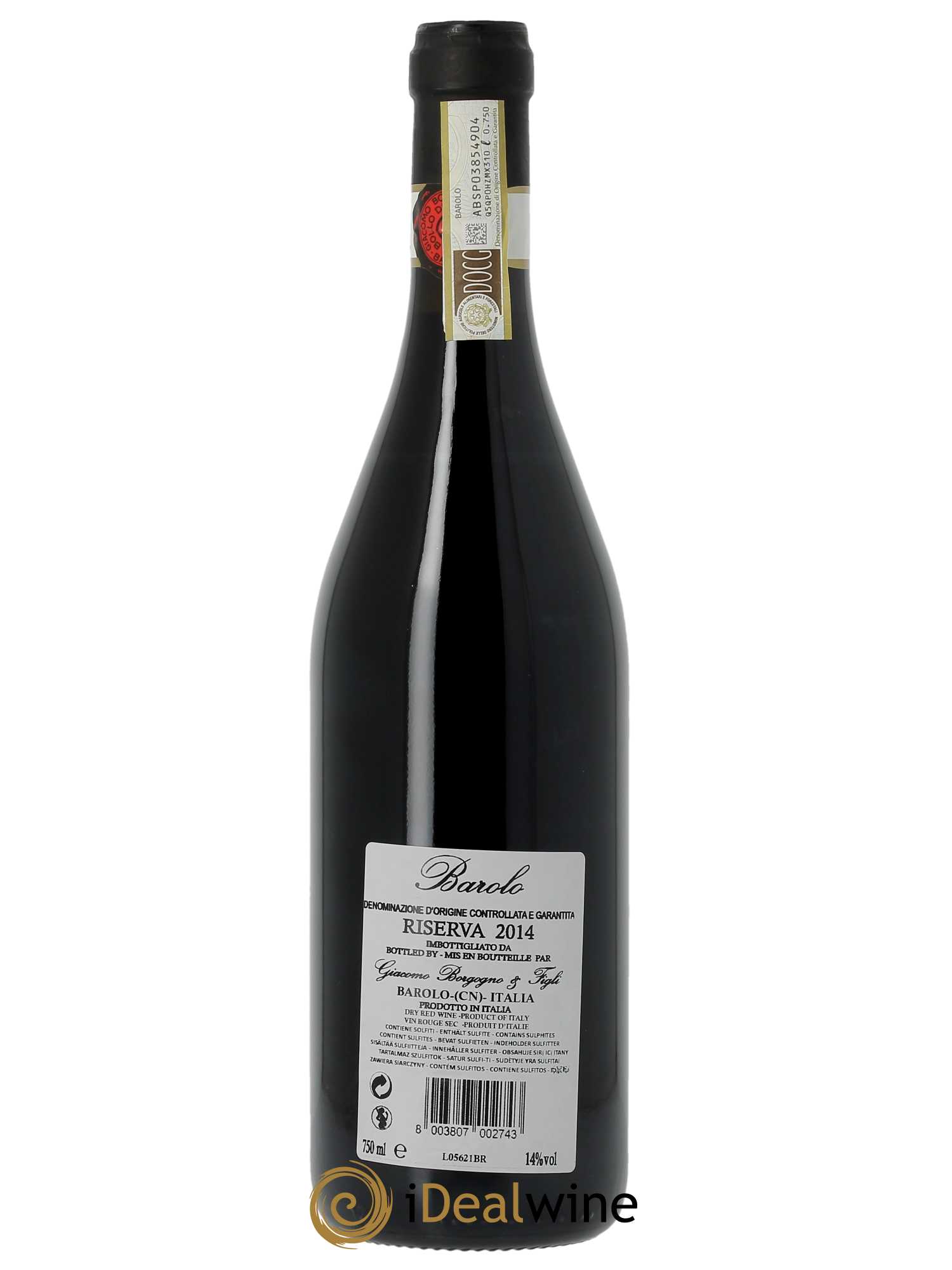 Barolo DOCG Riserva Giacomo Borgogno  2014 - Lot de 1 Bouteille