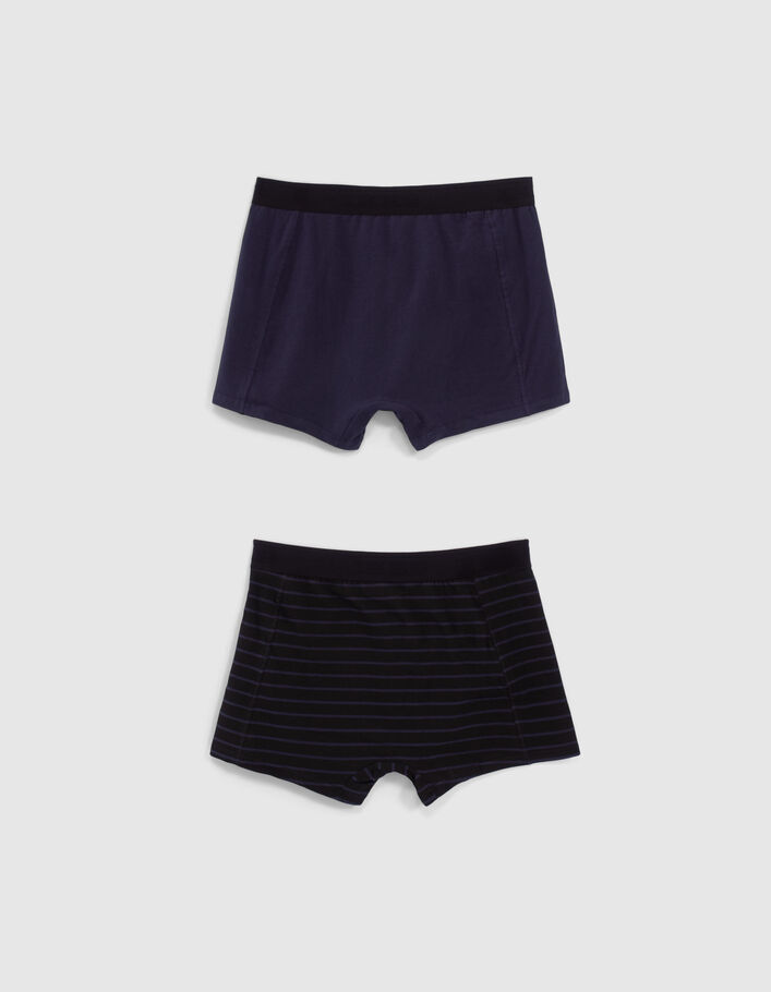 Boxers marine et noir rayé marine Homme