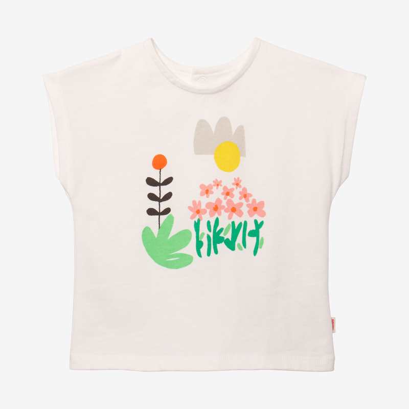 T-shirt bébé fille dessin fleurs beige Catimini