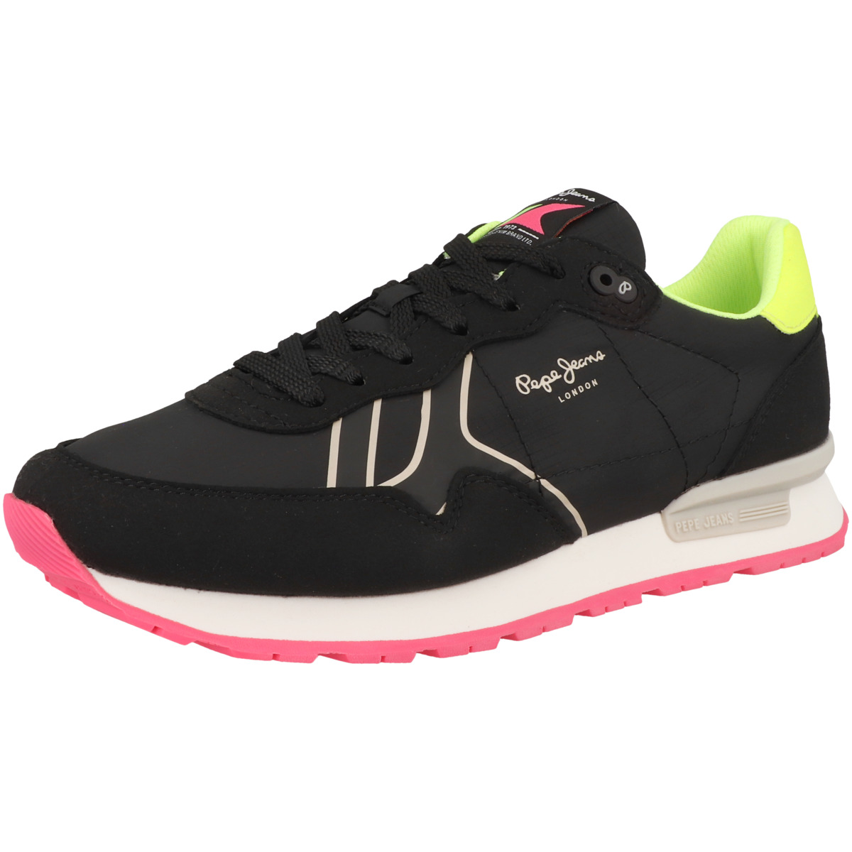Pepe Jeans Brit Neon Sneaker Low schwarz