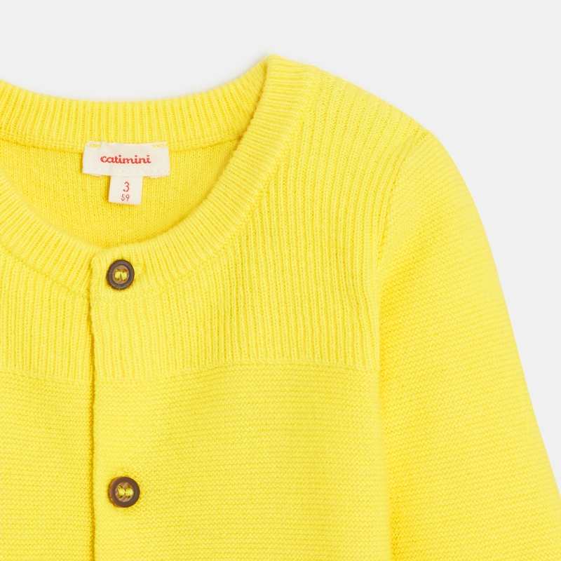 Cardigan bébé en tricot jaune Catimini