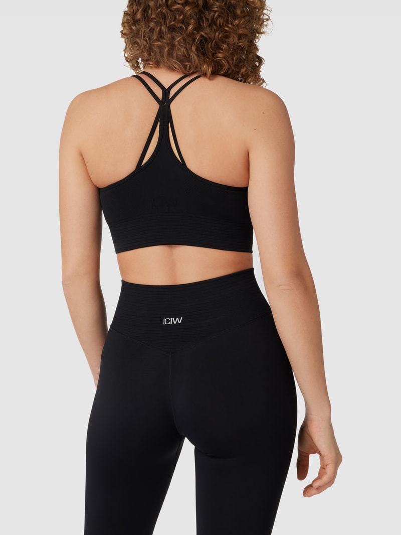 Multifunktions-BH mit Logo-Print Modell 'Seamless' in schwarz