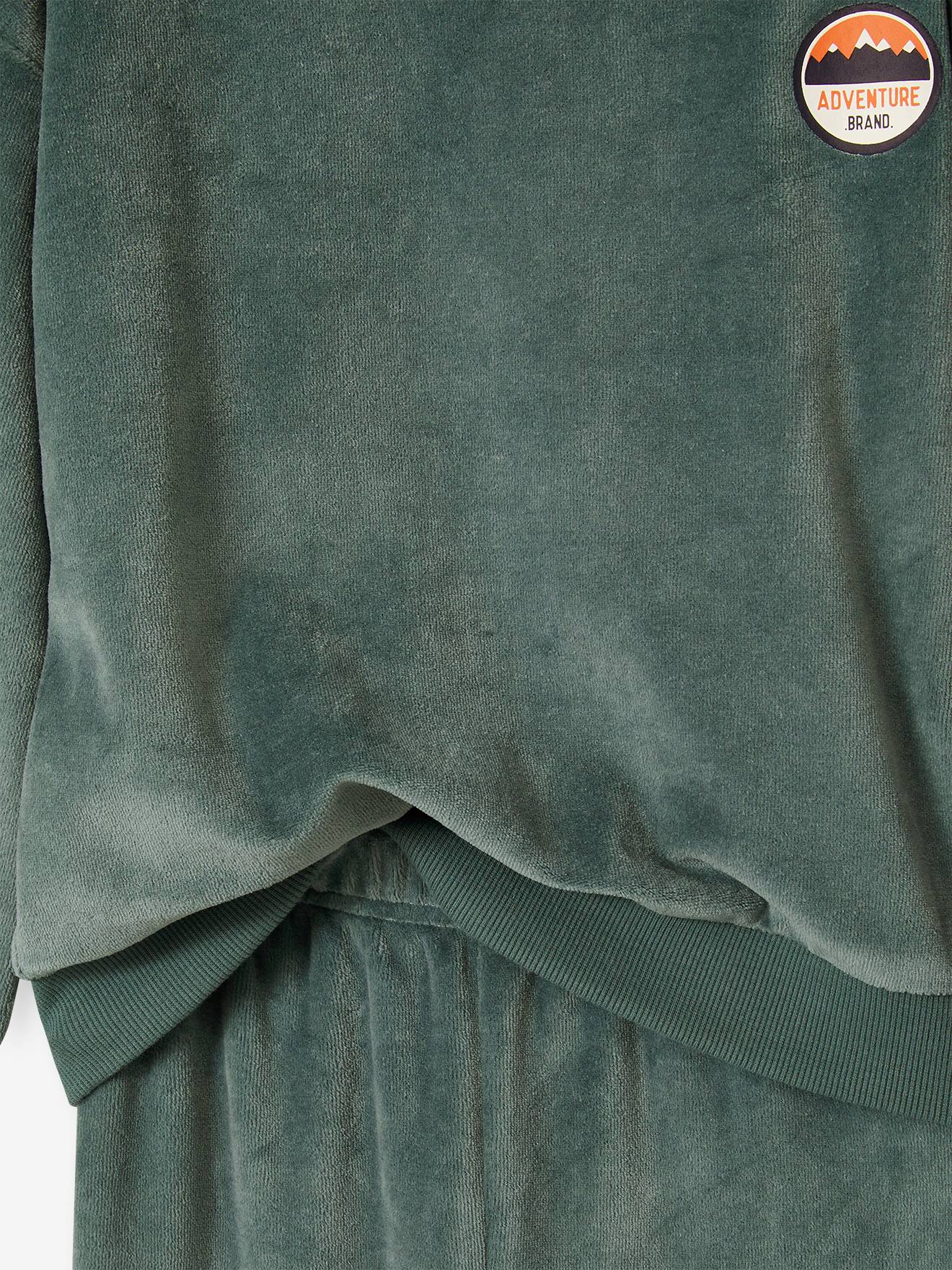 Pyjama coupe sweat velours garçon vert sauge