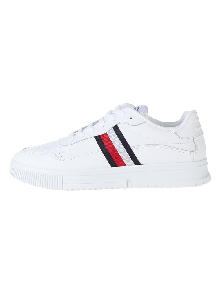 Tommy Hilfiger Shoes Leder-Sneakers in Weiß günstig kaufen 45