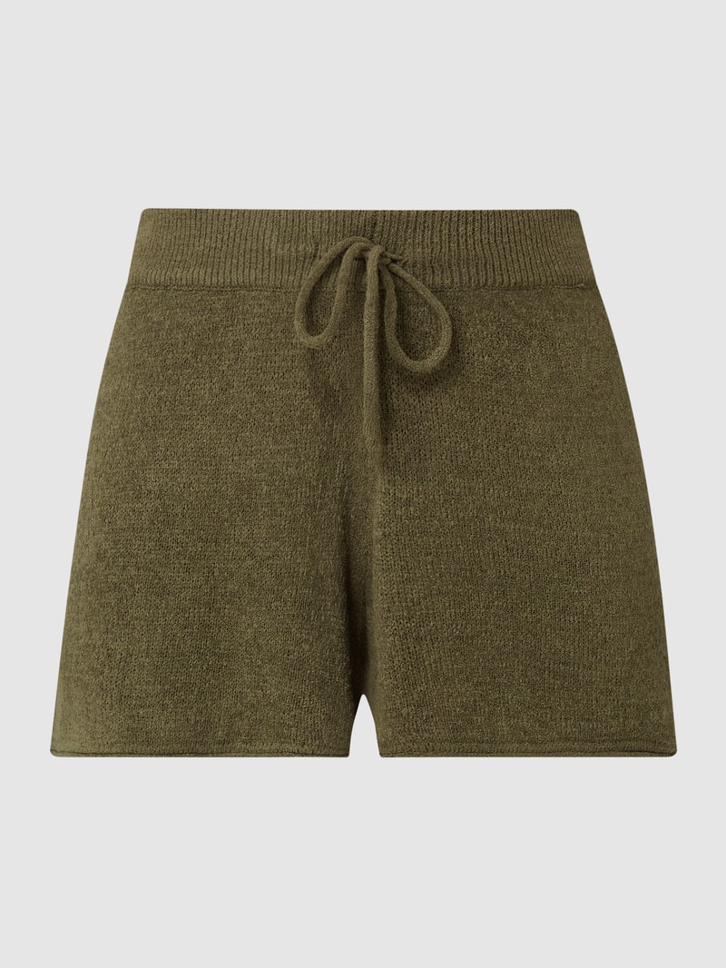 Shorts mit elastischem Bund Modell 'Fiona' in olivgrün