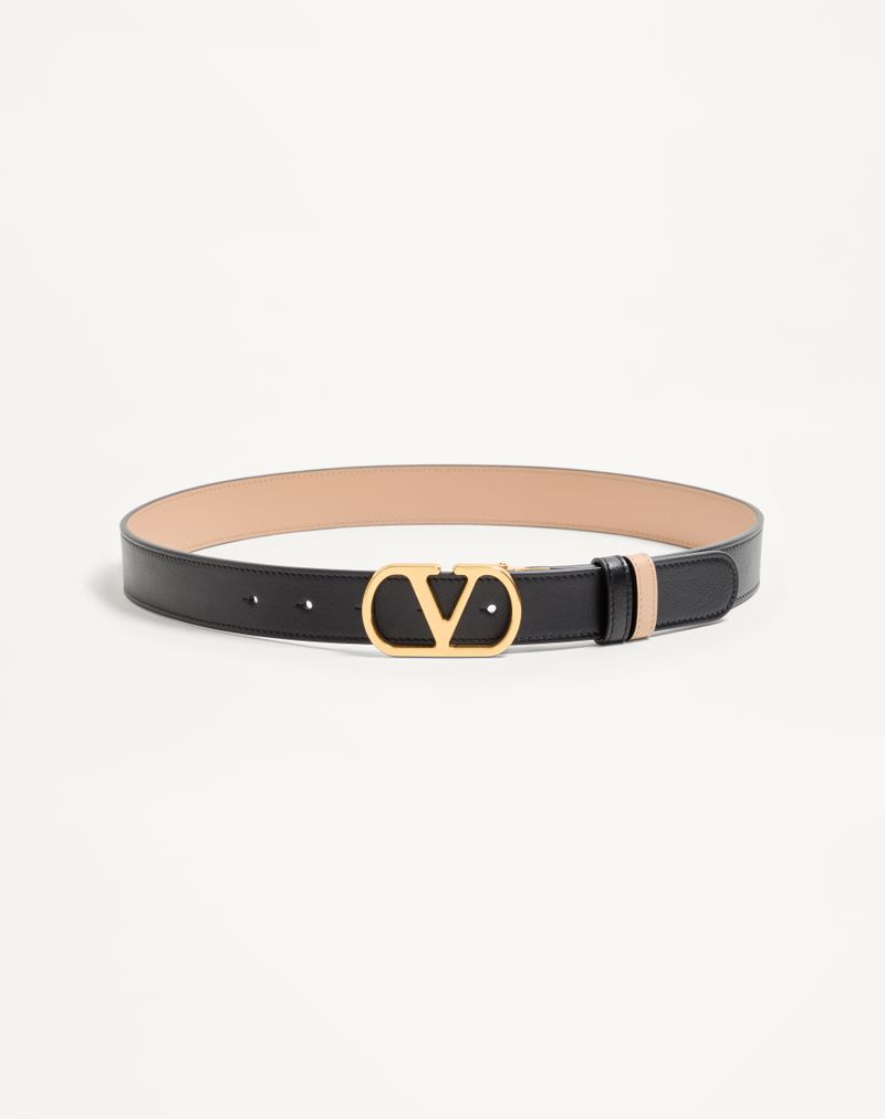 VLogo Signature Vendbart Bælte i Skinnende Kalveskind 30mm