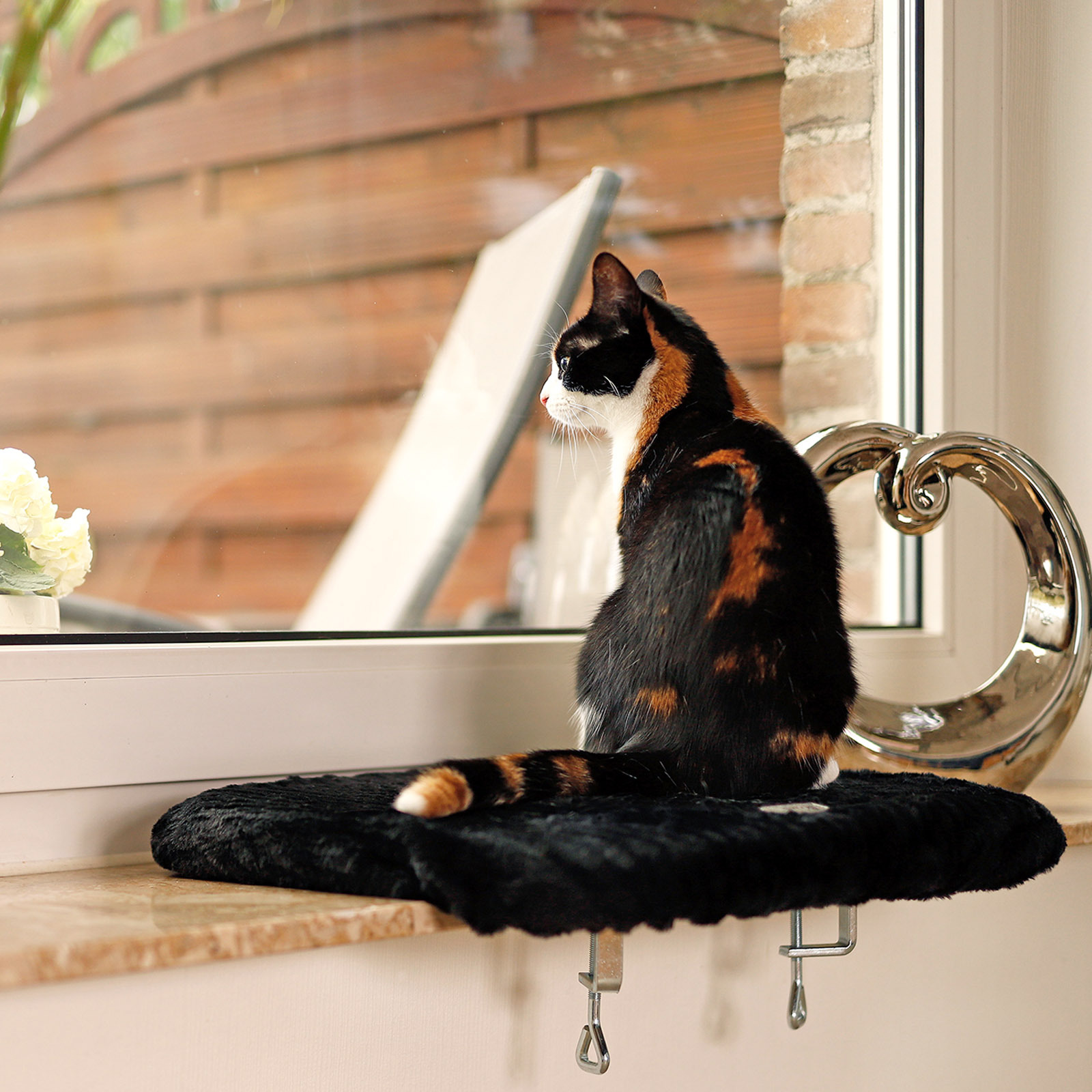 Lionto Katzenhängematten & Fensterliegeplätze Lionto Katzenliege für Fensterbank schwarz