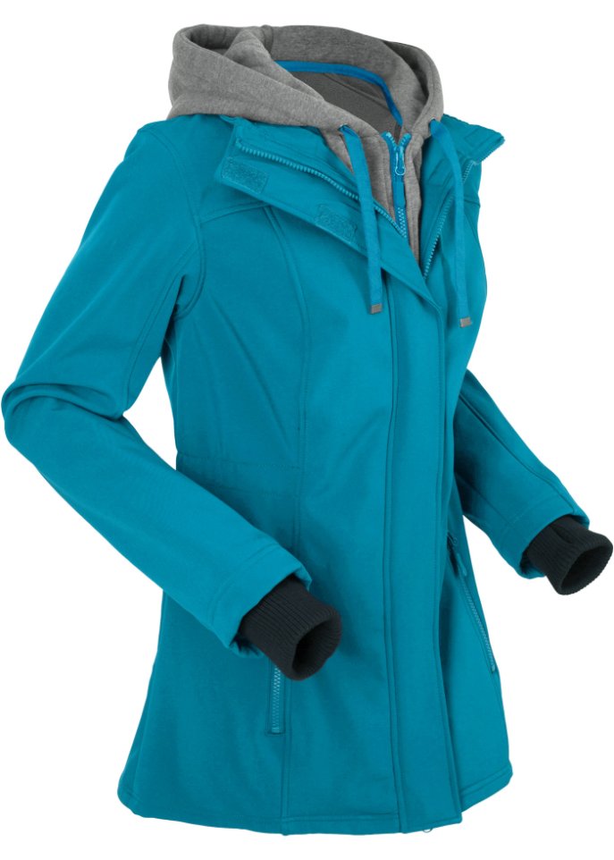 Softshell-Longjacke, 2 in 1-Optik