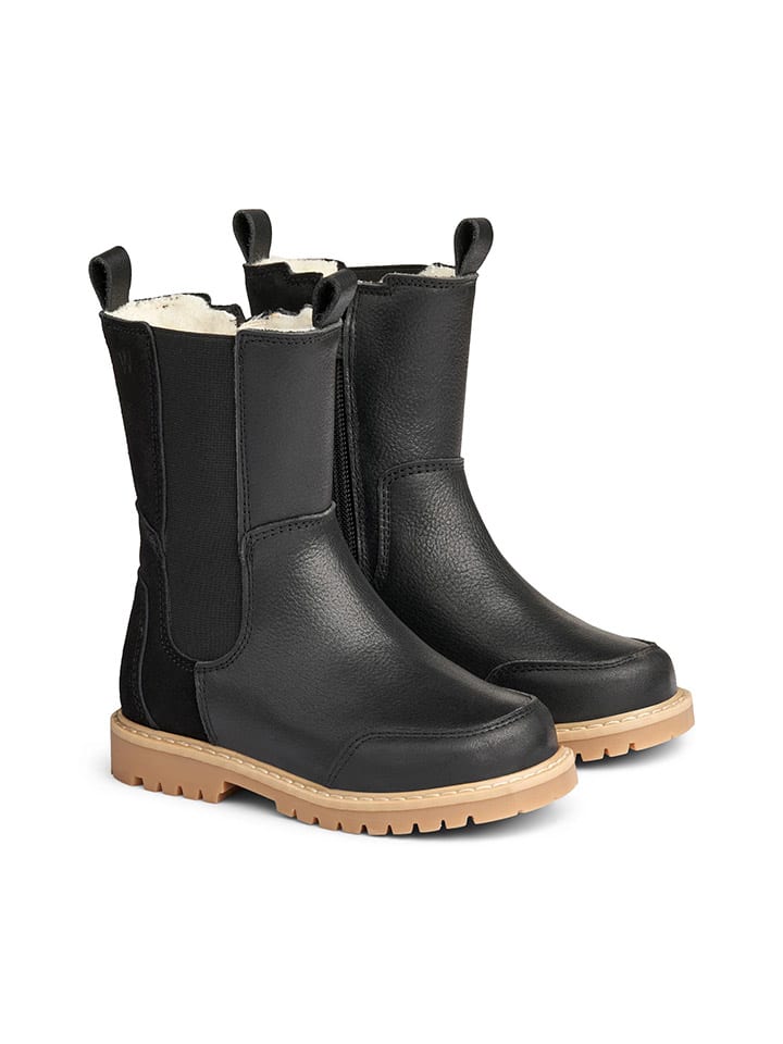 Wheat Leder-Chelsea-Boots in Schwarz günstig kaufen