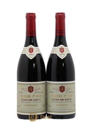 Beaune 1er Cru Clos de l'Ecu Faiveley  2003 - Lot de 2 Bouteilles