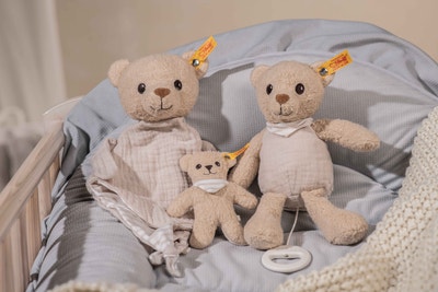 GOTS Noah Teddybär Schmusetuch, 32 cm, beige