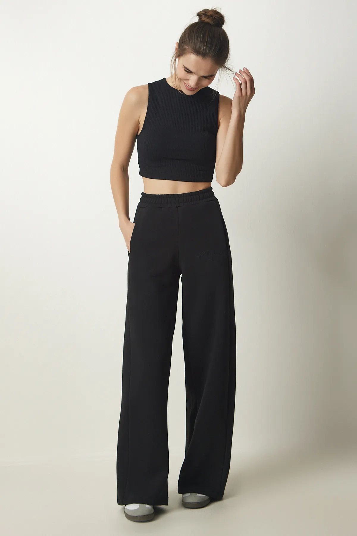 Happiness İstanbul  Jogginghose - Schwarz - Wide Leg