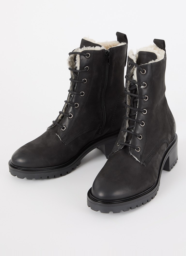 Dune London  Paniz veterboot van nubuck met teddy voering