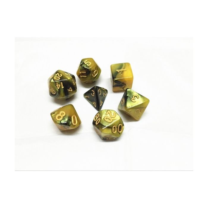 (Black+yellow) blend color dice set