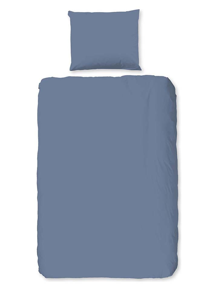 Good Morning Flanell-Bettwäsche-Set in Blau günstig kaufen