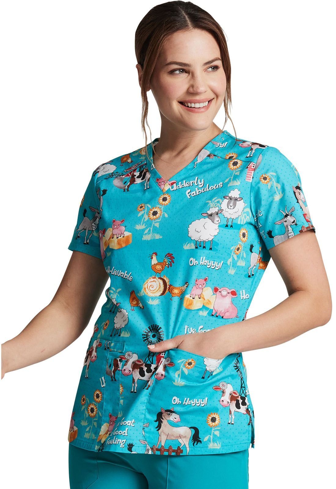 Dickies Funktionsbluse bunt bedruckter Damen Kasack Fabulous Kasack mit Motiv