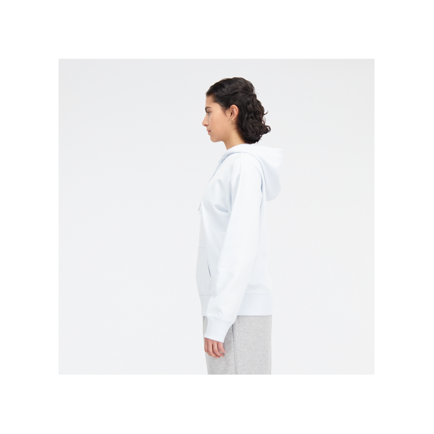 New Balance Stacked Oversized Hoody Damen Blau