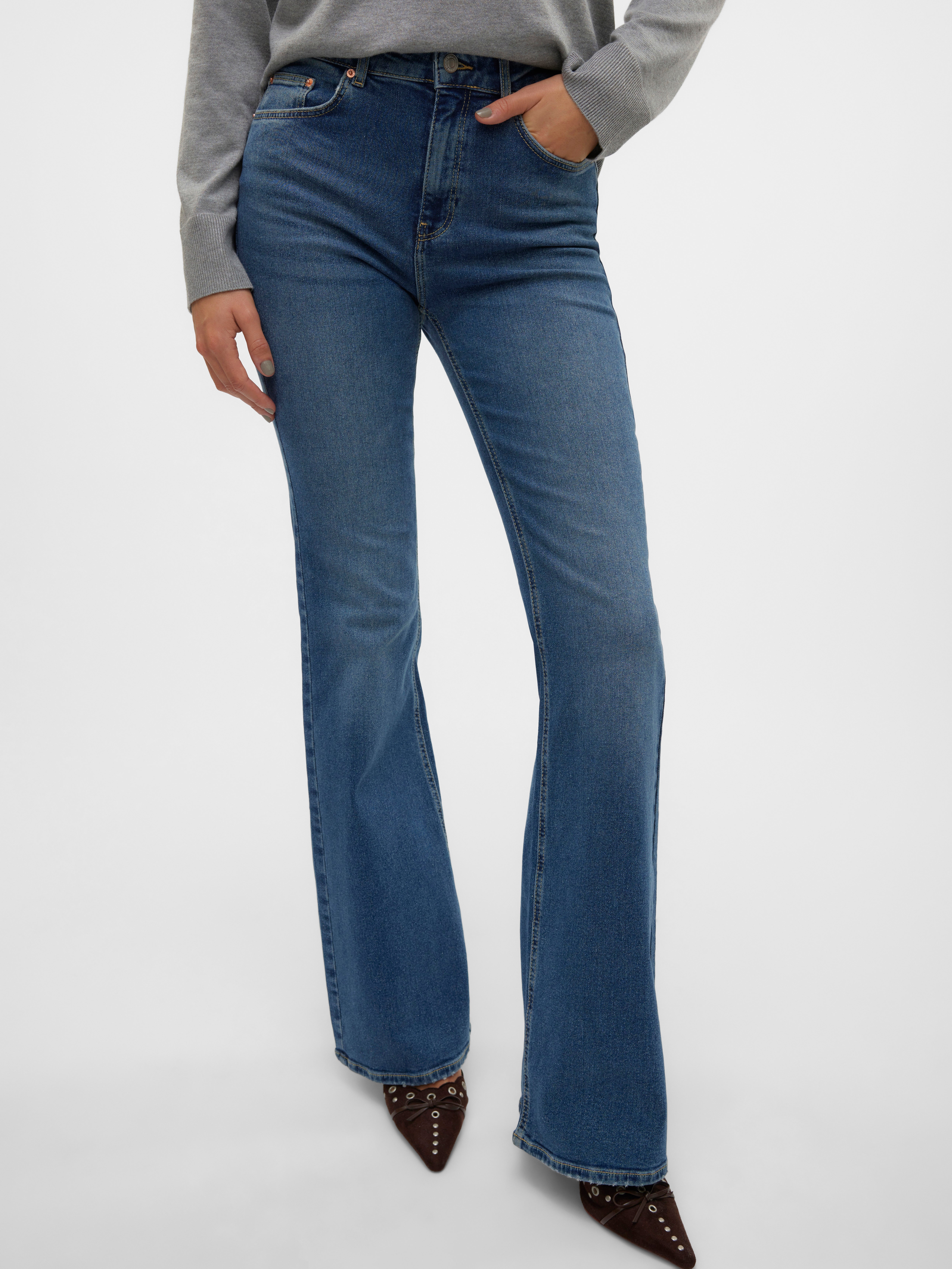 VMSELINA Hohe Taille Ausgestellt Jeans