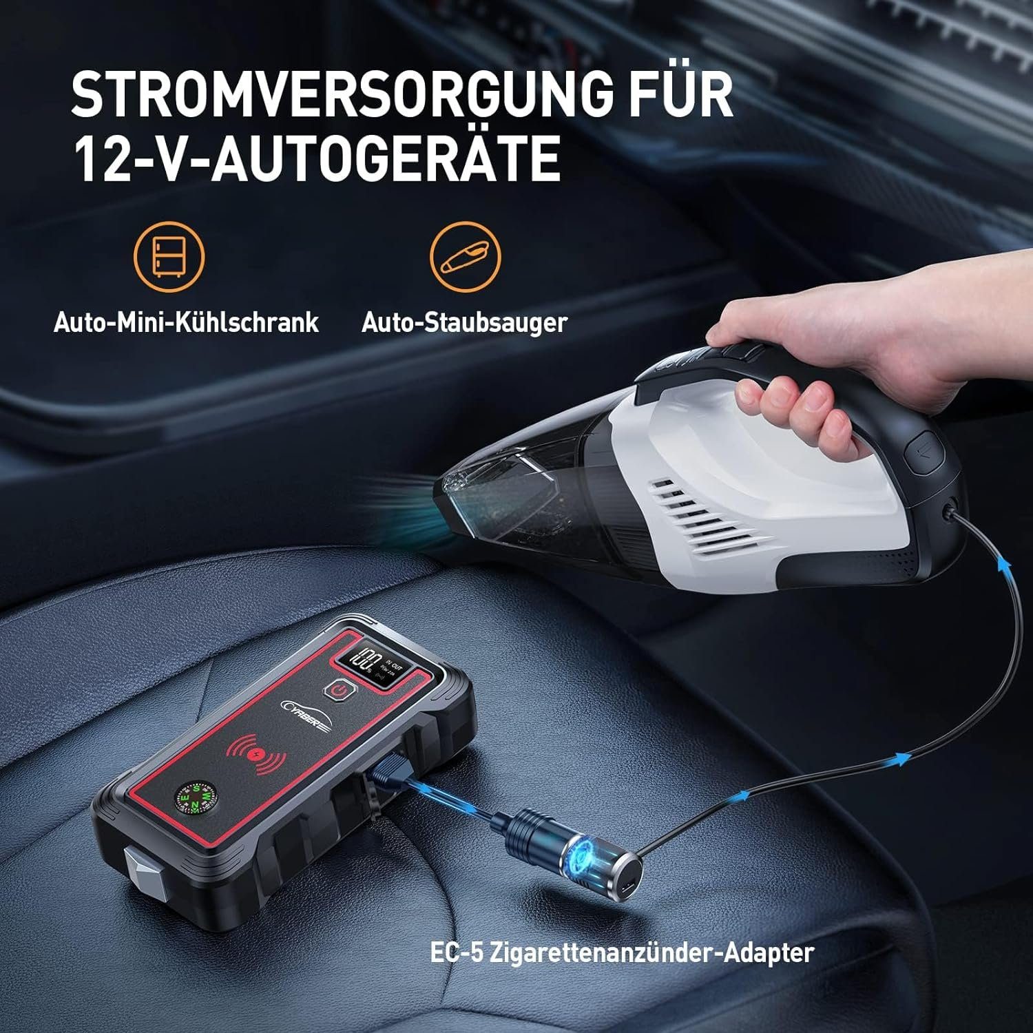 Yaber Starthilfegerät, Starthilfe Powerbank 3500A Spitzenstrom 23800mAh