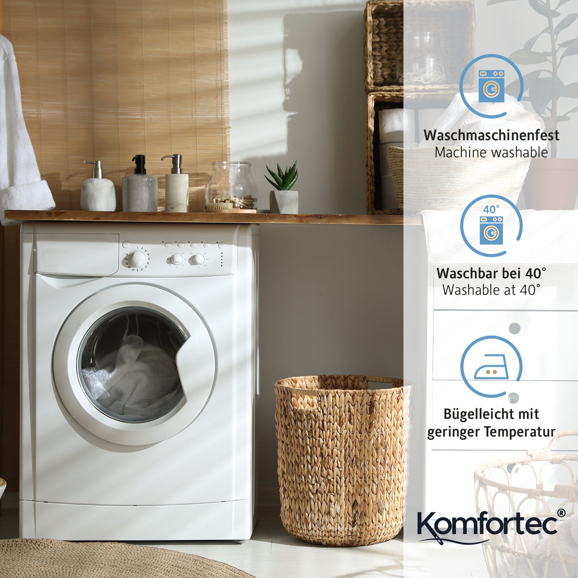 Bettwäsche Premium 2&3 Teilig Set, 135x200 cm, 155x220 cm oder 200x200 cm, Komfortec, gebürstetem 80% Baumwolle-20% Mikrofaser, 2 teilig, Superweiches Bettwäsche-Set, Knitterfrei, Atmungsaktiv