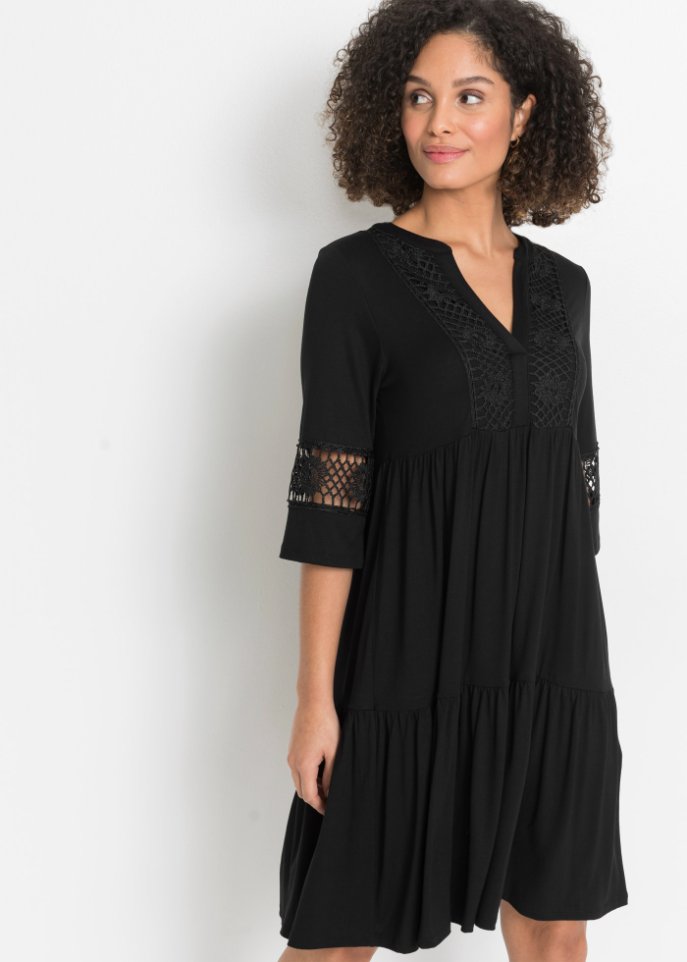 Tunika-Kleid mit Spitze