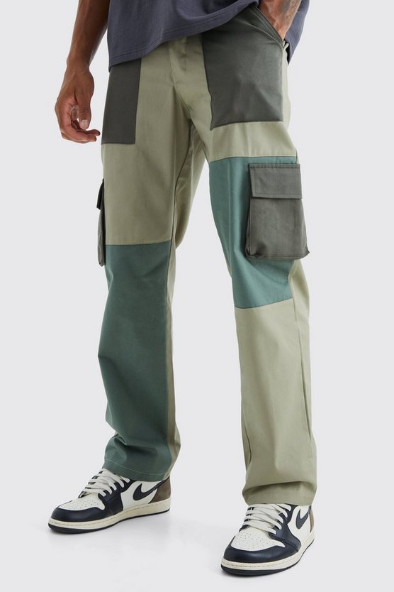 Tall lockere Colorblock Cargo-Hose