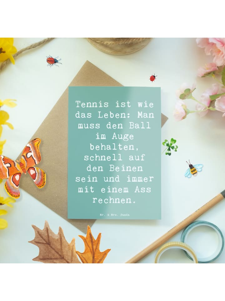 Mr. & Mrs. Panda Grußkarte Spruch Tennis Lebensweisheit mit Spruch in Meeresbrise günstig kaufen onesize