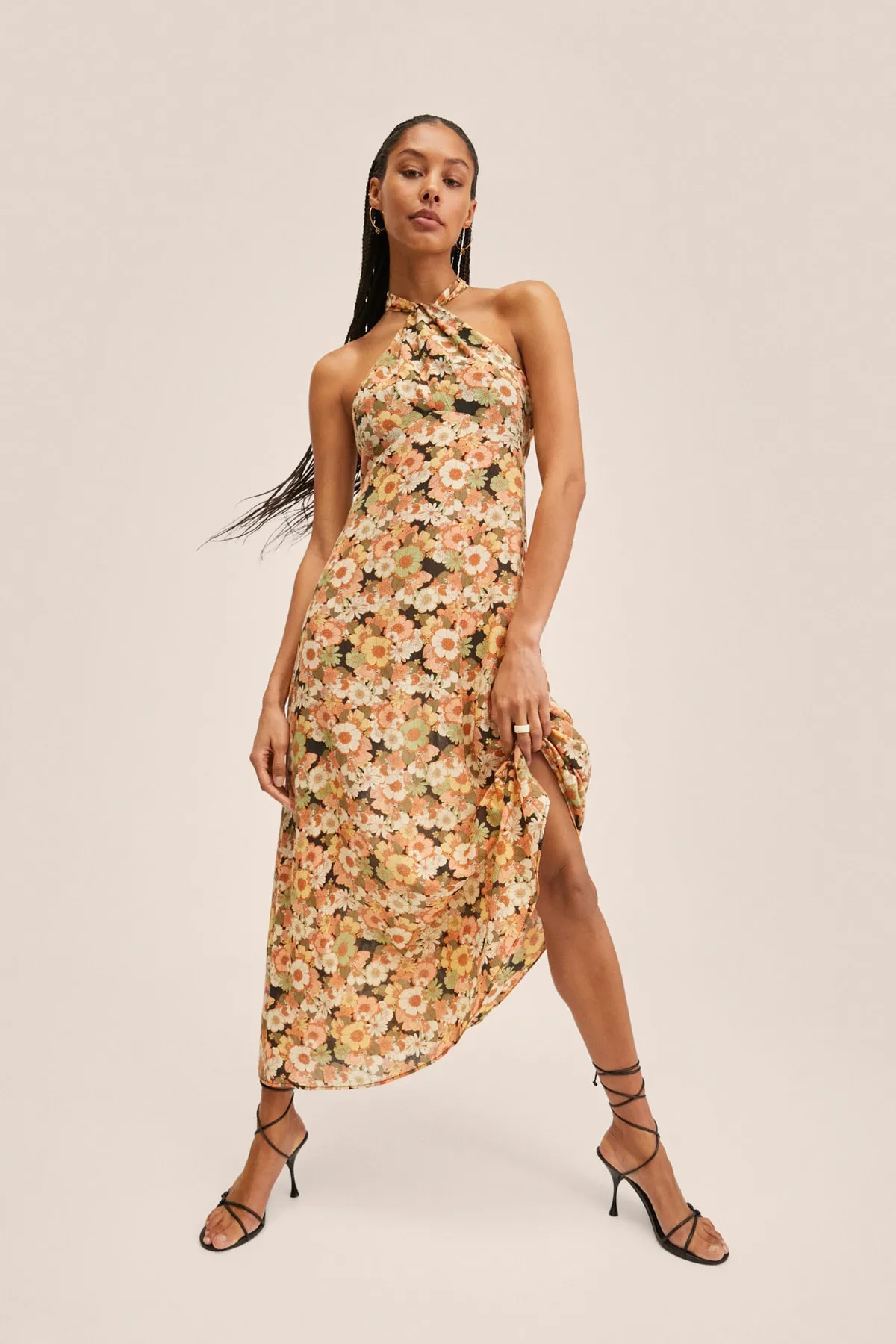 MANGO  Orangefarbenes Damenkleid 27017121