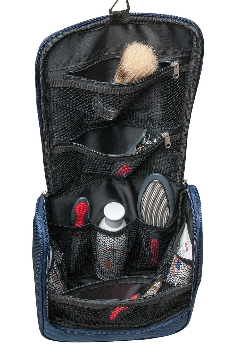 Koskaderm Kosmetikkoffer Reise-Kulturtasche, Dunkel Blau, 20 x 22 cm Männer Kosmetiktasche Kosmetex für Sport und Reisen.