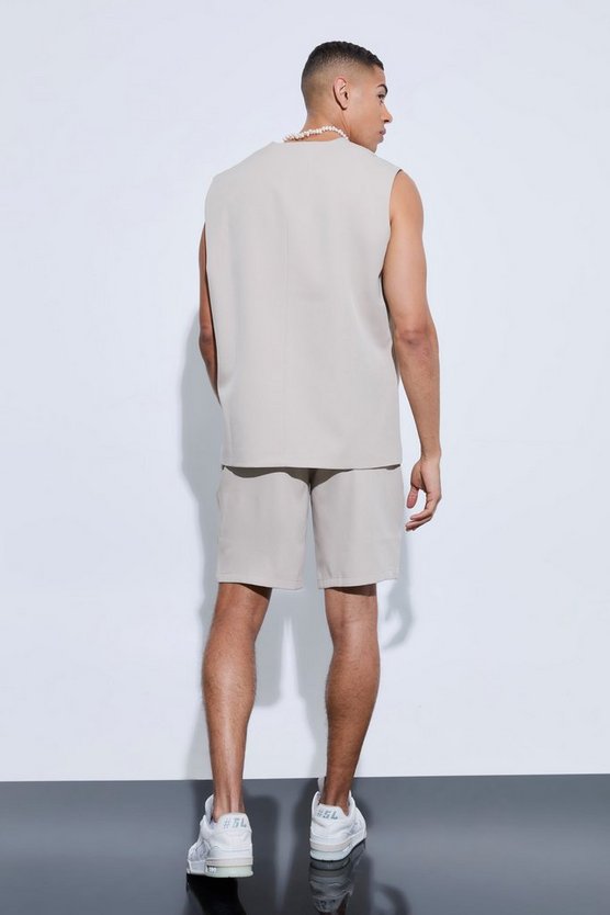 Maßgeschneiderte Shorts mit weitem Bein
