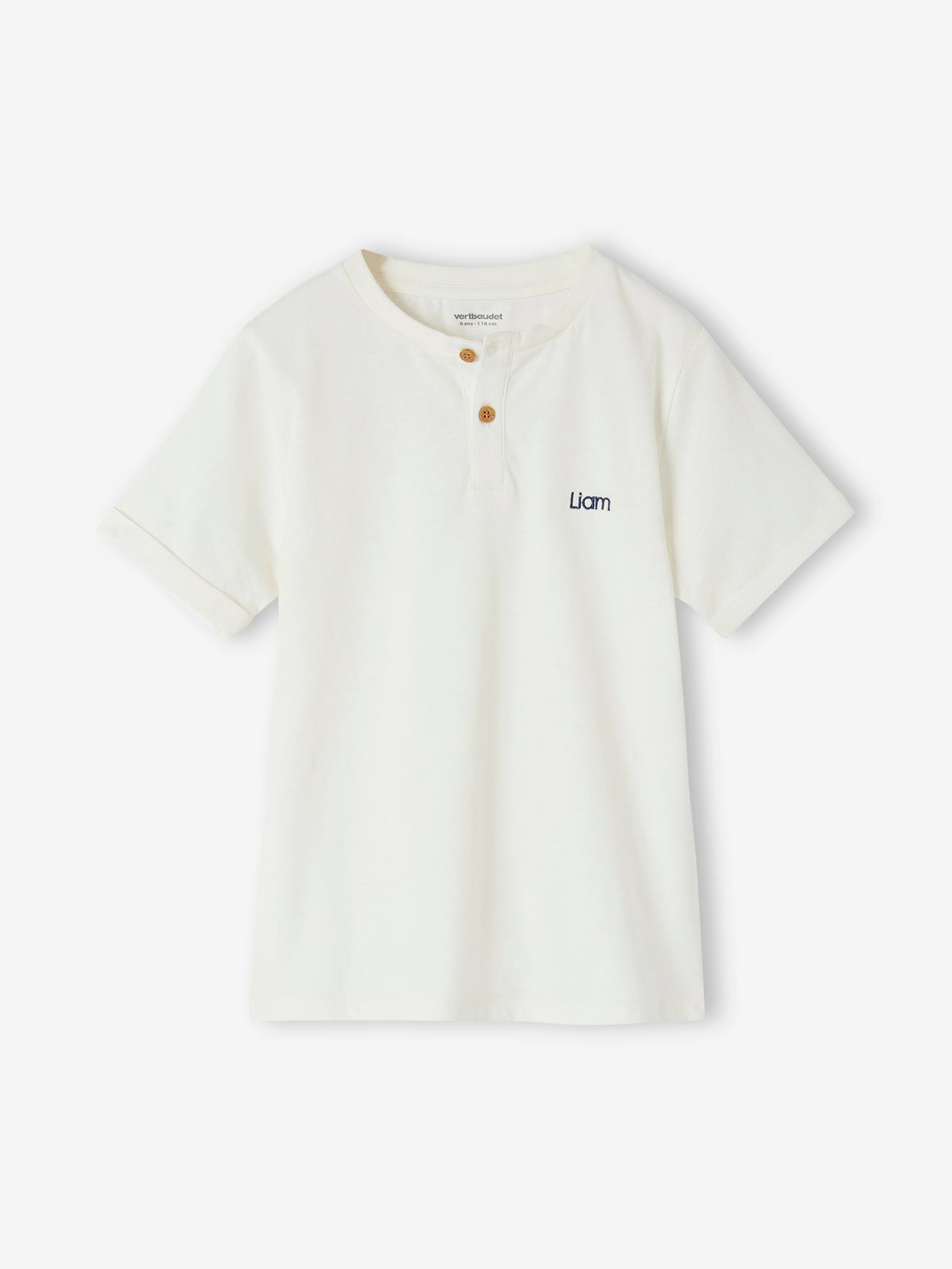 Vertbaudet Jungen Sommer-Schlafanzug, personalisierbar Oeko-Tex - wollweiß