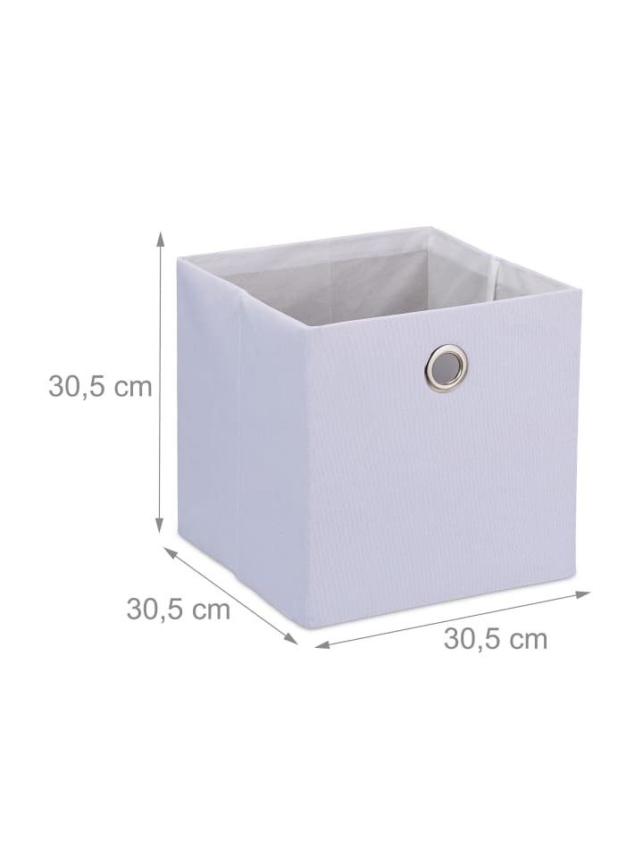 relaxdays 2 x Aufbewahrungsbox in Weiß - (B)30,5 x (H)30,5 x (T)30,5 cm günstig kaufen onesize