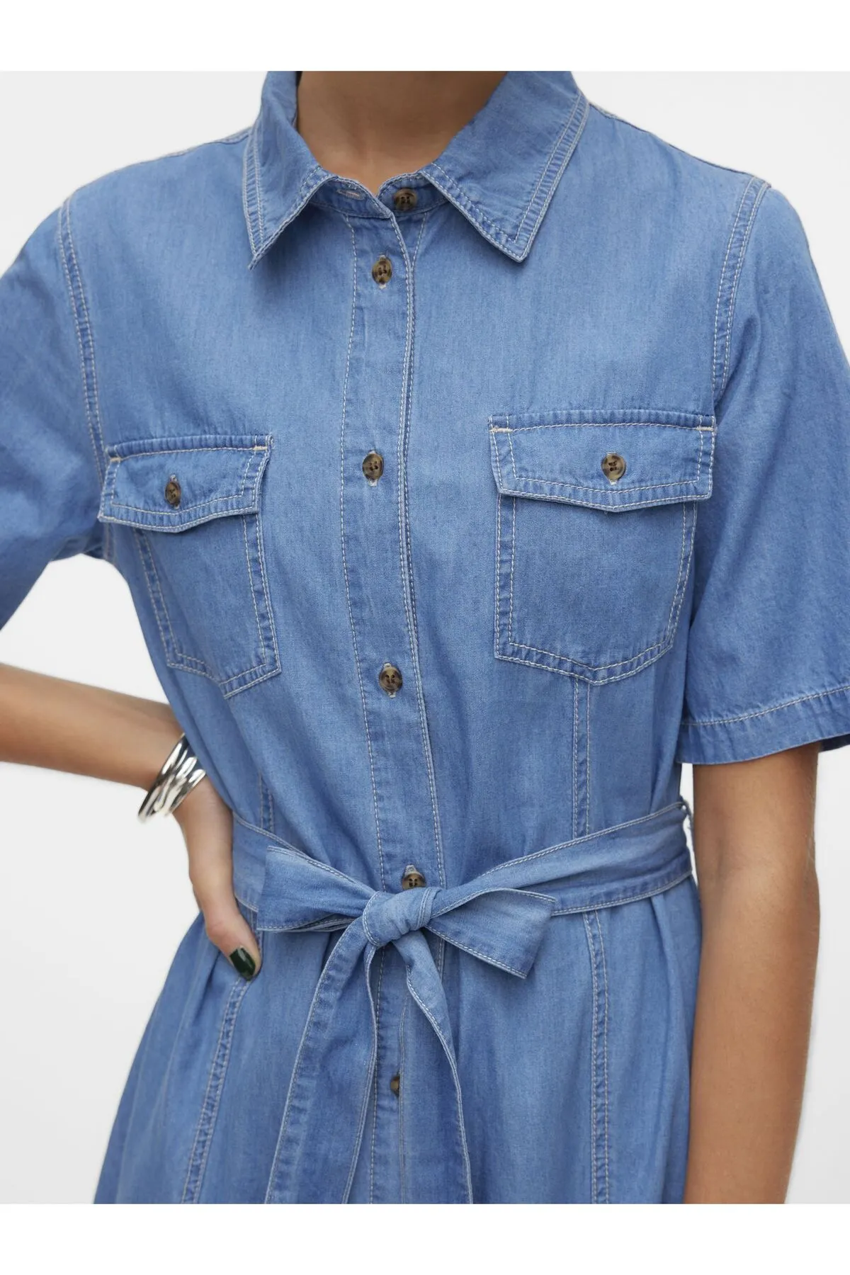 Vero Moda  Jeanskleid VMVIO Langes Kleid