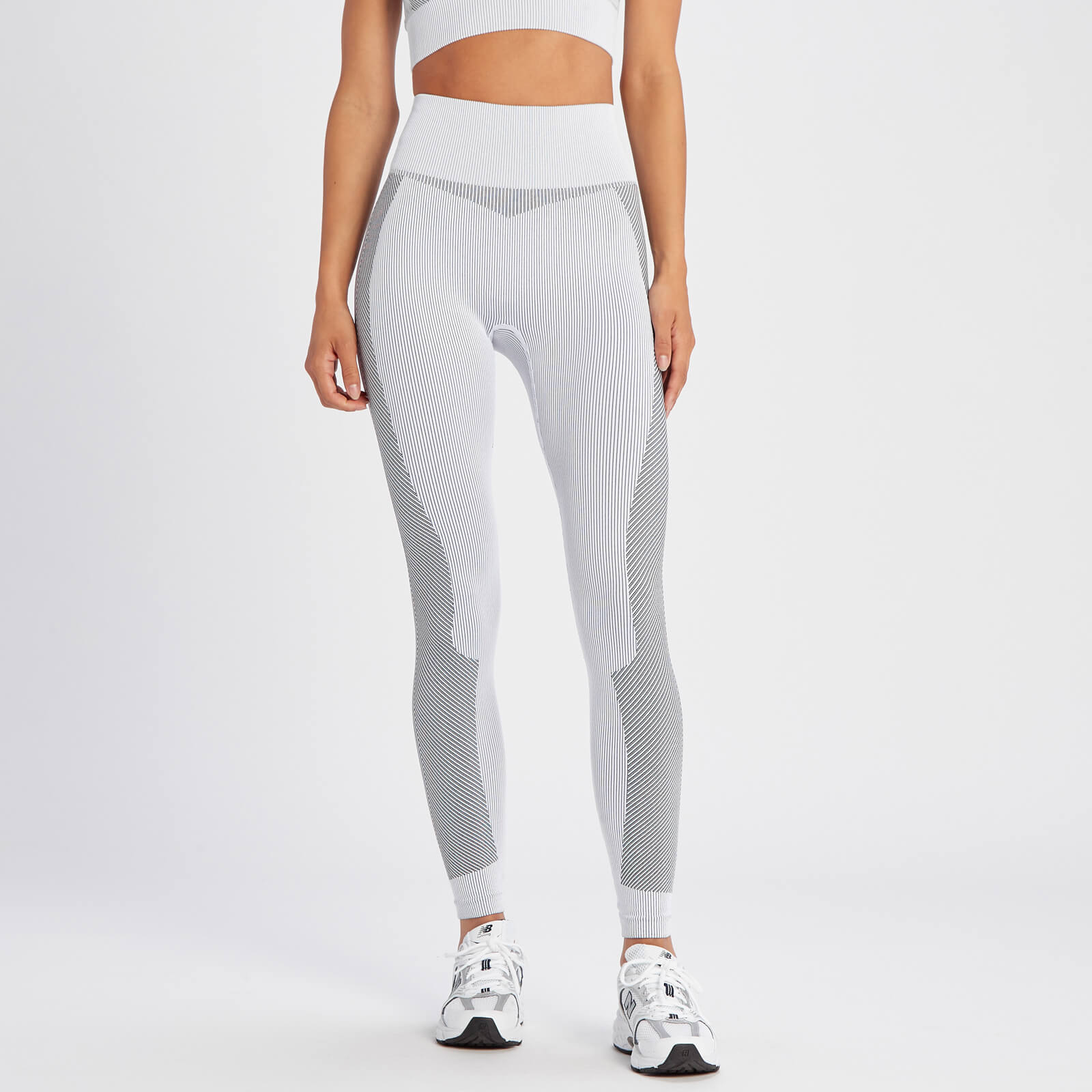 Legging côtelé sans coutures MP Contrast pour femmes – Blanc/Noir